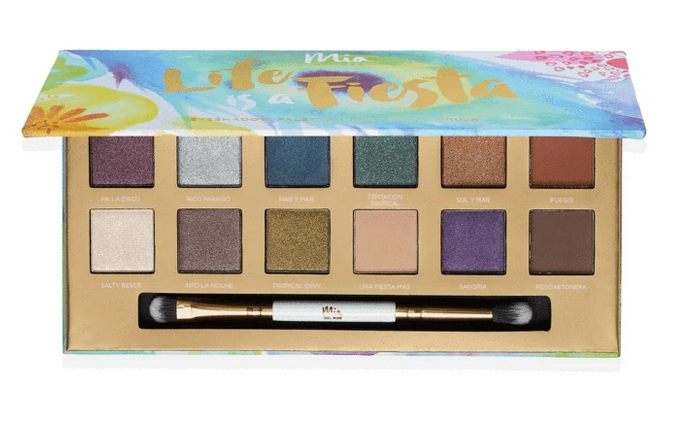 Mia Del Mar - LIFE IS A FIESTA EYESHADOW PALETTE + DUAL ENDED BRUSH